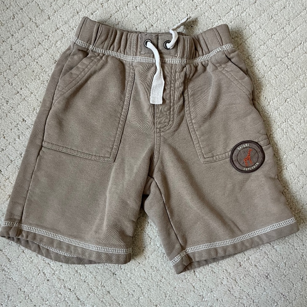 Janie & Jack Boys Safari Explorer Shorts Khaki Pull On Drawstring Casual sz 3T